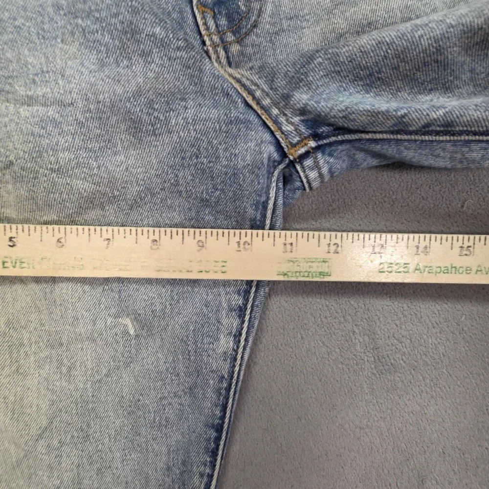 Levis Premium 502 Jeans Mens Selvedge Light Wash‎ Blue Paint Splatter Fits 31x30